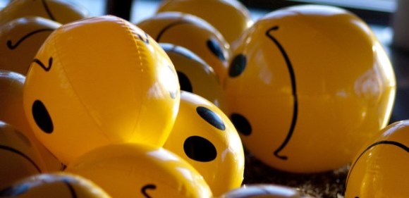 plastic blow up smiley faces