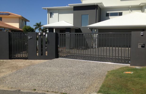 Custom Black Aluminium Sliding PA Gate with Access Control, Gold Coast