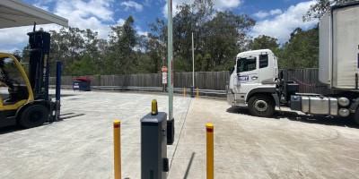 A commercial boom gate installation at an Industrial logistics facility on the Gold Coast, QLD