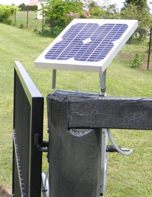 Solar Power Cell on top of Gate Post