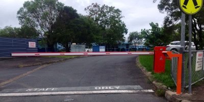 Boom gate with access control for the staff car park at Southport State School, Gold Coast, QLD 