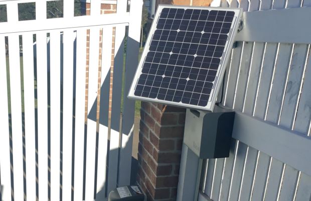 Swing gates solar panel set-up, Gold Coast